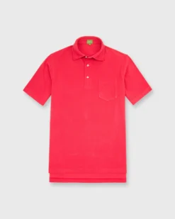 Short-Sleeved Polo In Red Pima Pique