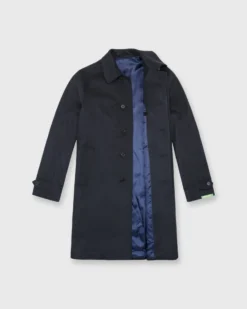 Tailored Traveler's Trench In Navy Wool/Cashmere Flannel -fashion S54190 3