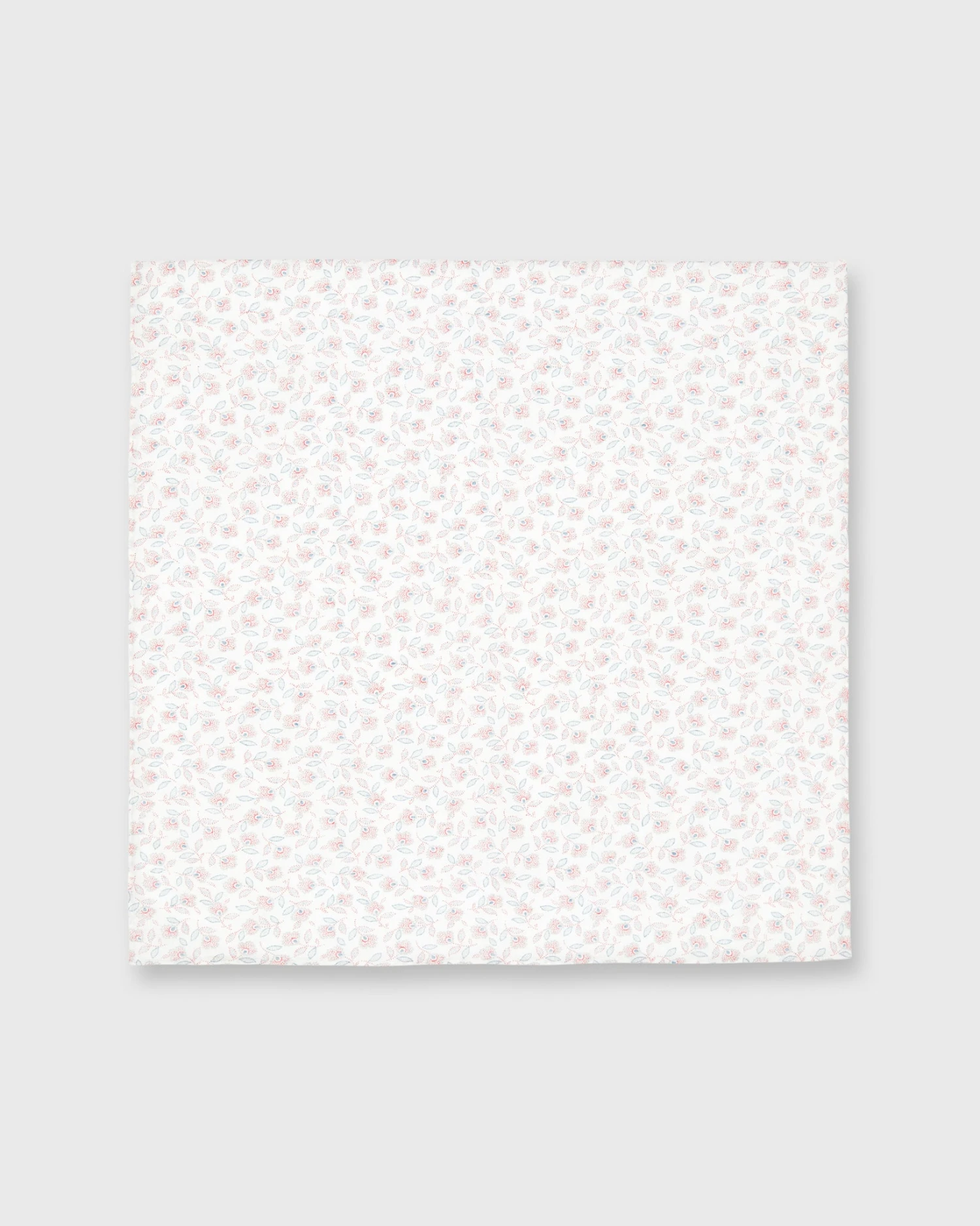 Cotton Print Pocket Square In Bone/Cranberry Floral Dot 2 Cotton Print Pocket Square In Bone/Cranberry Floral Dot - Image 2