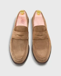 Italian Penny Loafer In Cigar Suede
