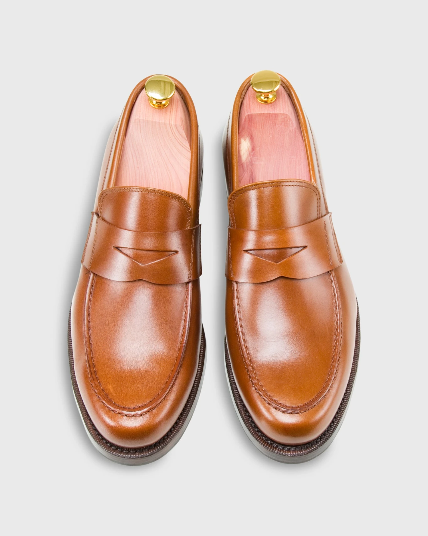 Italian Penny Loafer In Medium Brown Calfskin 1 Italian Penny Loafer In Medium Brown Calfskin