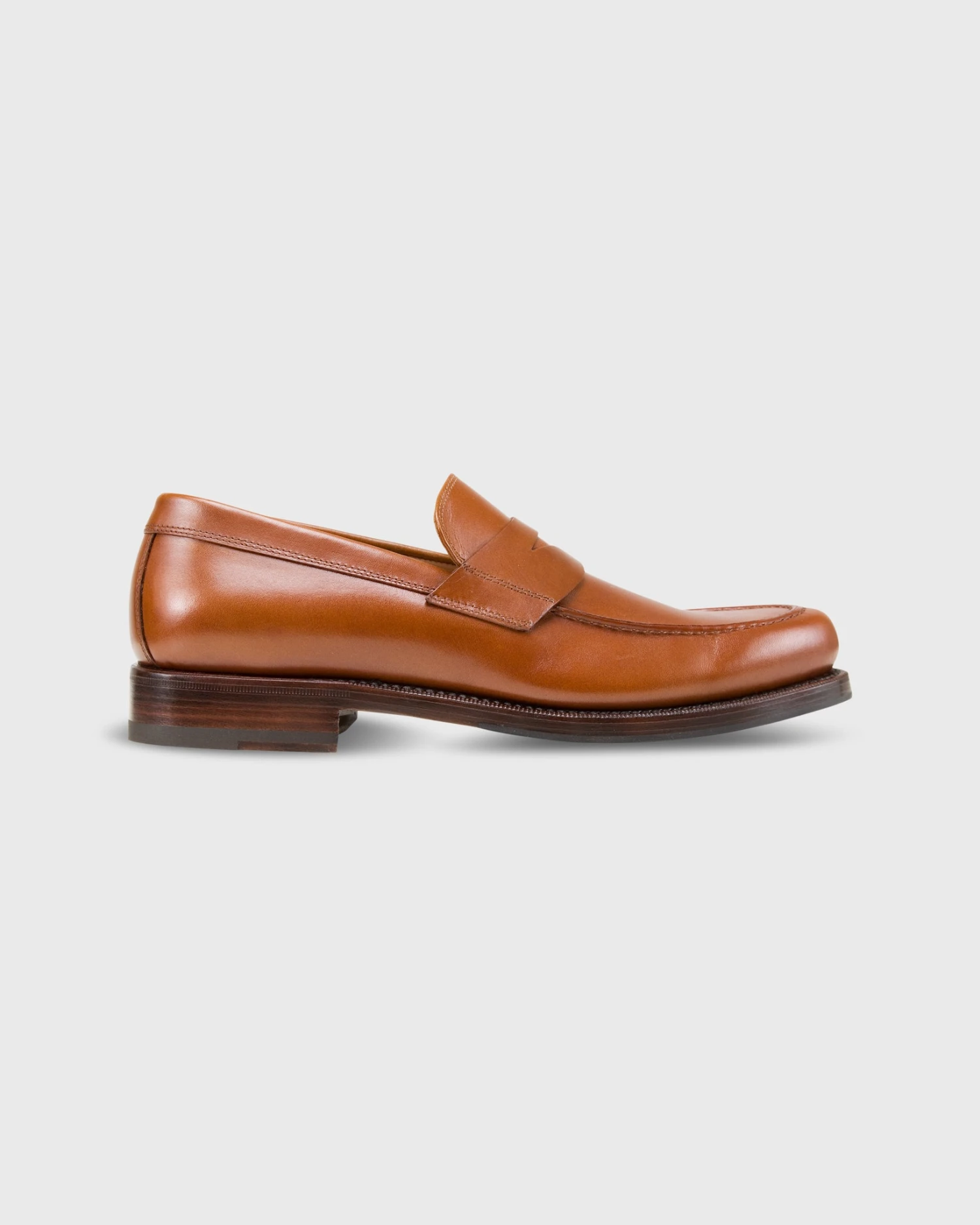 Italian Penny Loafer In Medium Brown Calfskin 2 Italian Penny Loafer In Medium Brown Calfskin - Image 2
