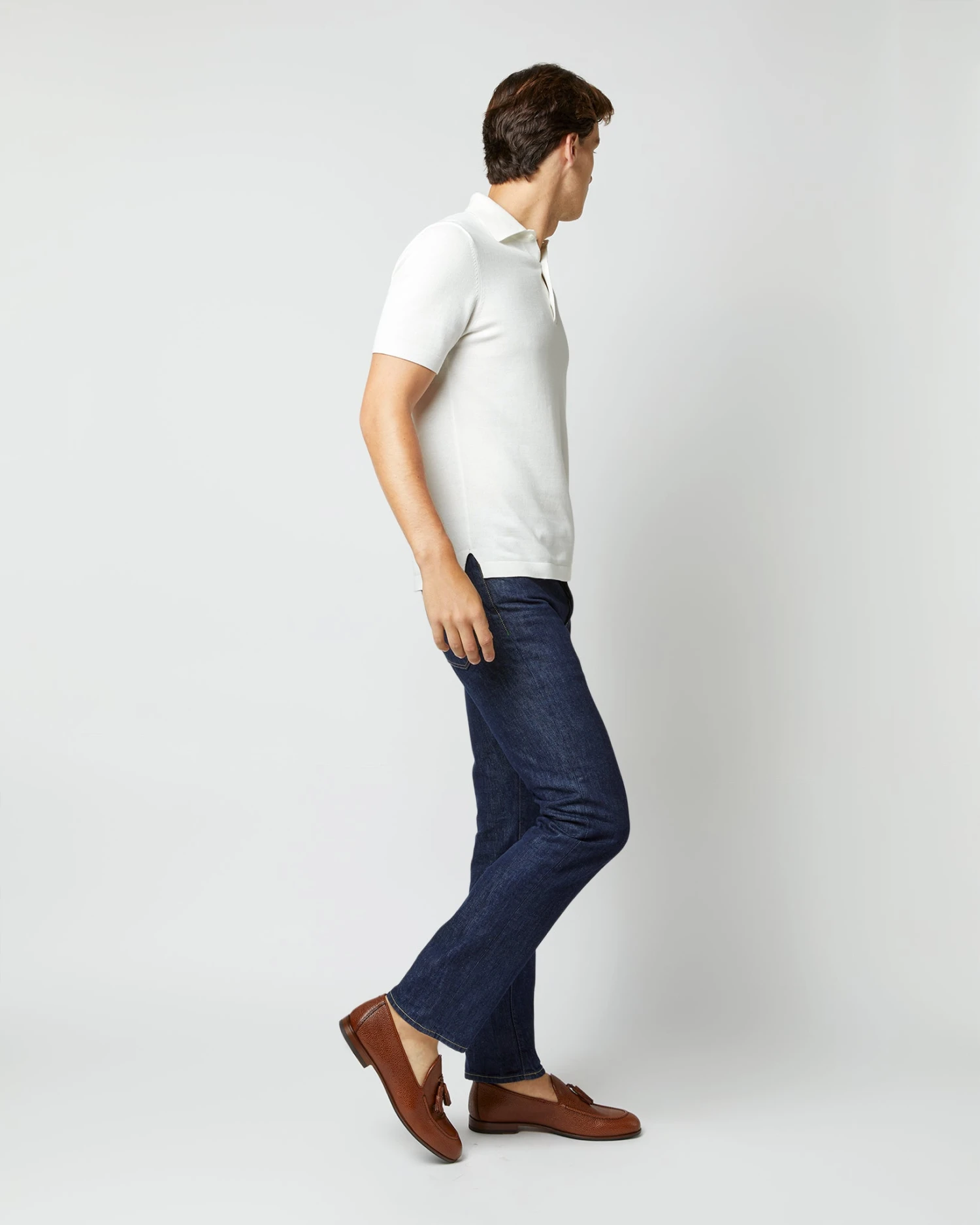 Rally Polo Sweater In Chalk Cotton 4 Rally Polo Sweater In Chalk Cotton - Image 4