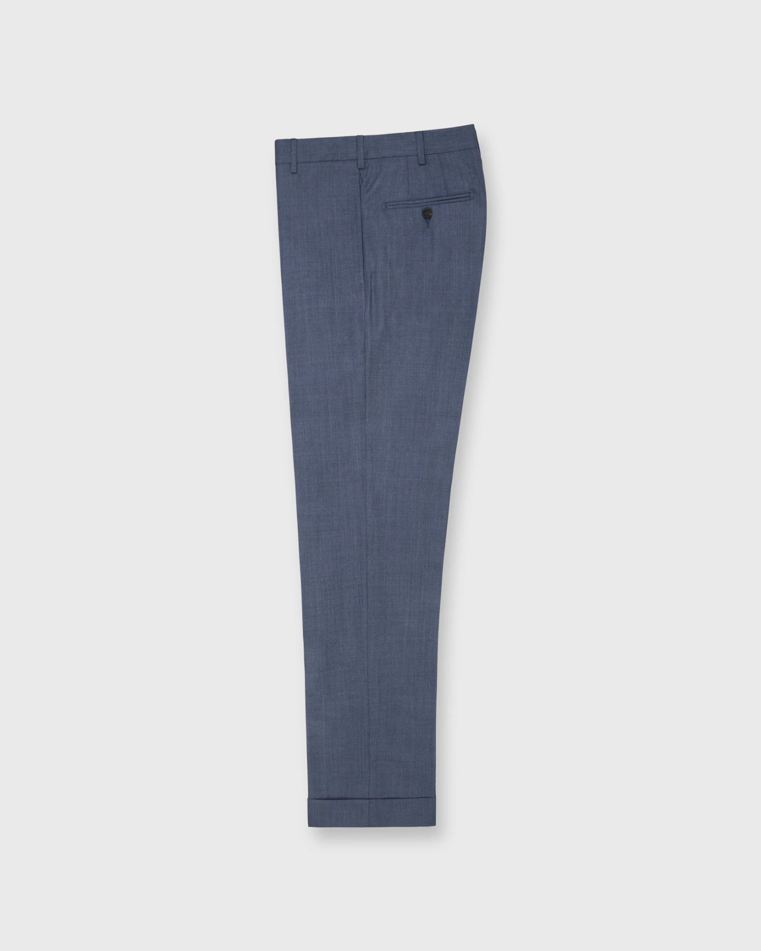 Dress Trouser In Blue Wool Hopsack 1 Dress Trouser In Blue Wool Hopsack