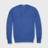 Fine-Gauge V-Neck Sweater In Serge Blue Cashmere