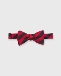 Silk Bow Tie In Red/Black Stripe