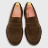 Handsewn Penny Loafer In Chocolate Suede