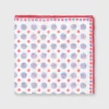 Cotton/Linen Print Pocket Square In Natural/Red/Navy Floral