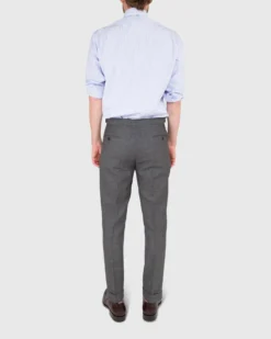 Pleated Dress Trouser In Mid-Grey High-Twist -fashion S57173 4