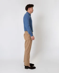 Long-Sleeved Rally Polo Sweater In Harbour Blue Cotton/Cashmere -fashion S57592 5