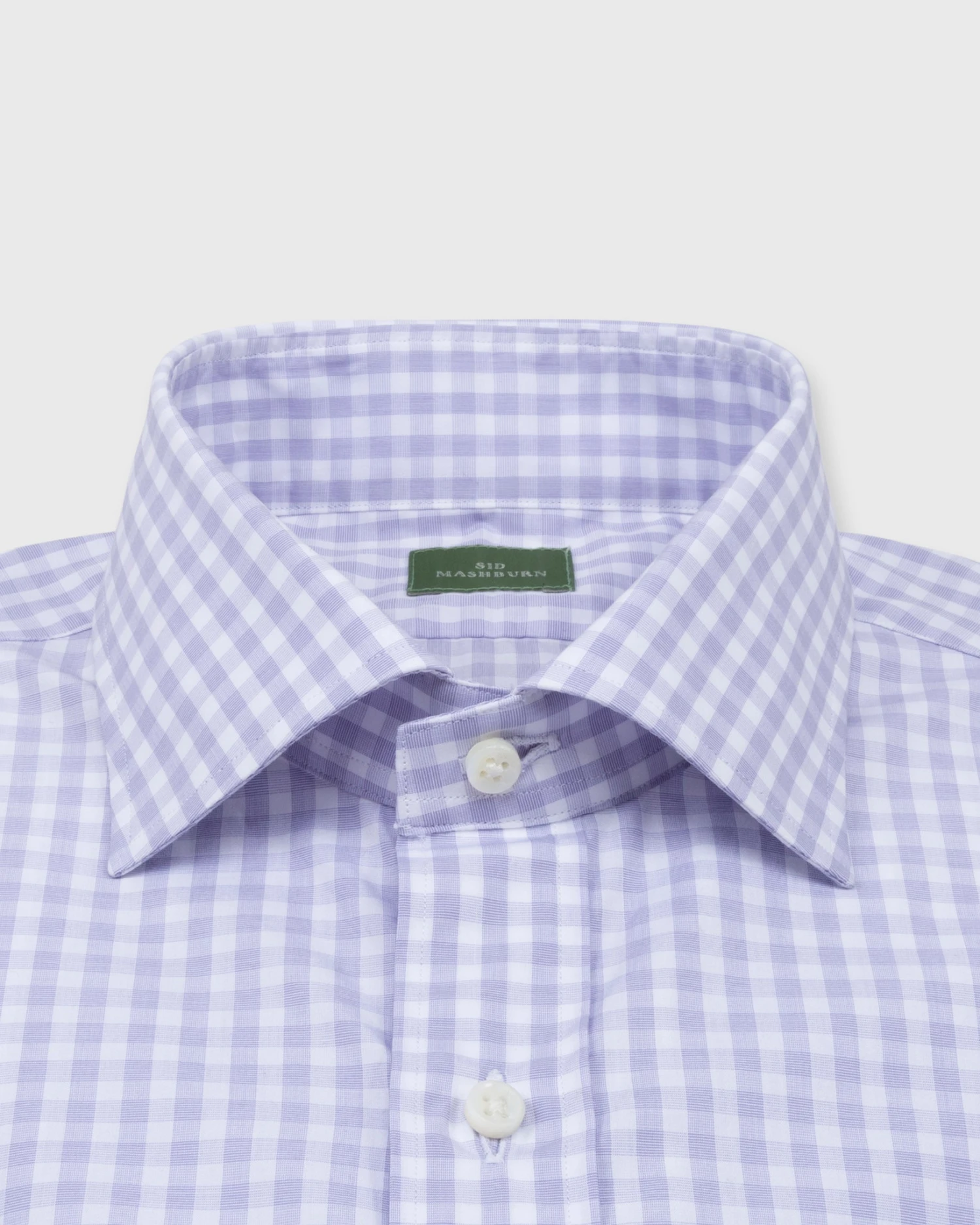 Spread Collar Dress Shirt In Lavender Gingham Poplin 2 Spread Collar Dress Shirt In Lavender Gingham Poplin - Image 2