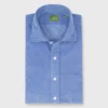 Spread Collar Sport Shirt In Periwinkle Corduroy
