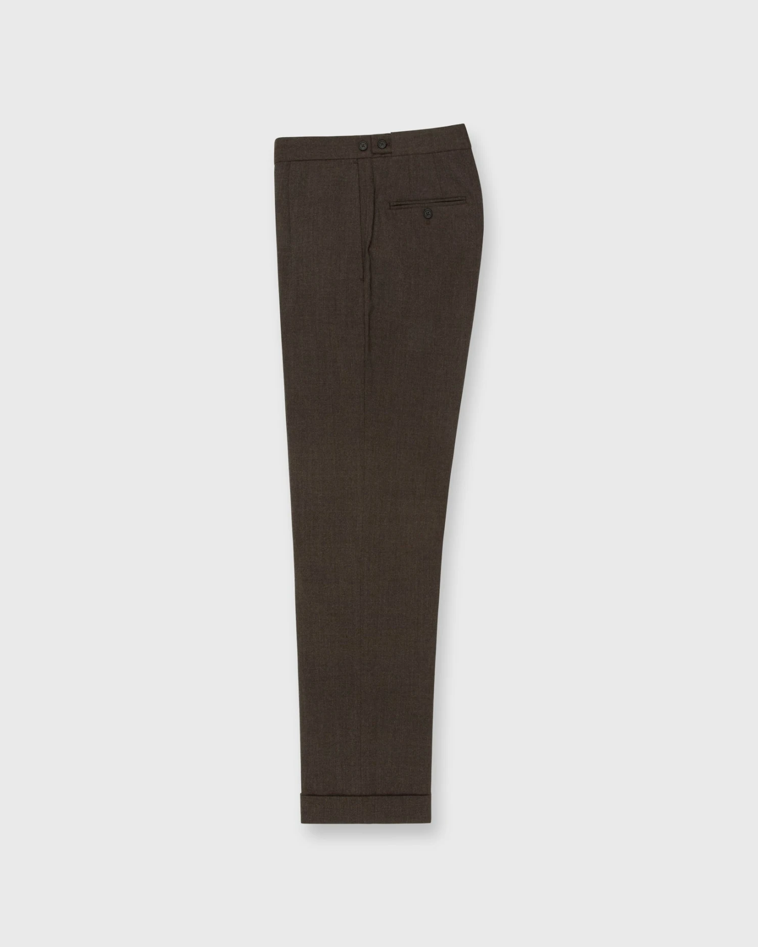 Pleated Dress Trouser In Coffee Wool Hopsack 1 Pleated Dress Trouser In Coffee Wool Hopsack
