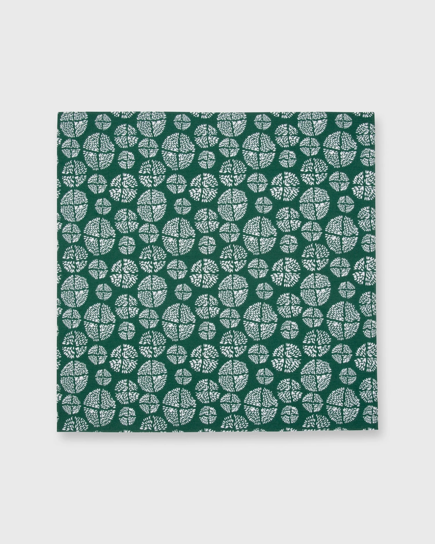 Bandana In Green Pom Flower Print Poplin 2 Bandana In Green Pom Flower Print Poplin - Image 2