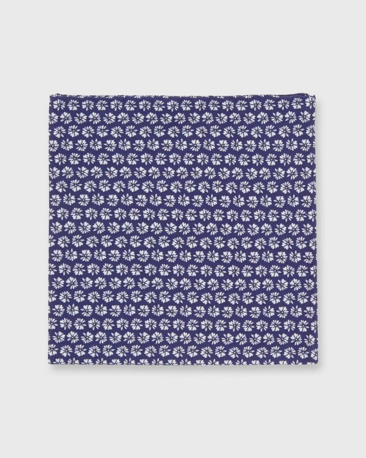 Cotton Print Pocket Square In Navy Daisy 1 Cotton Print Pocket Square In Navy Daisy