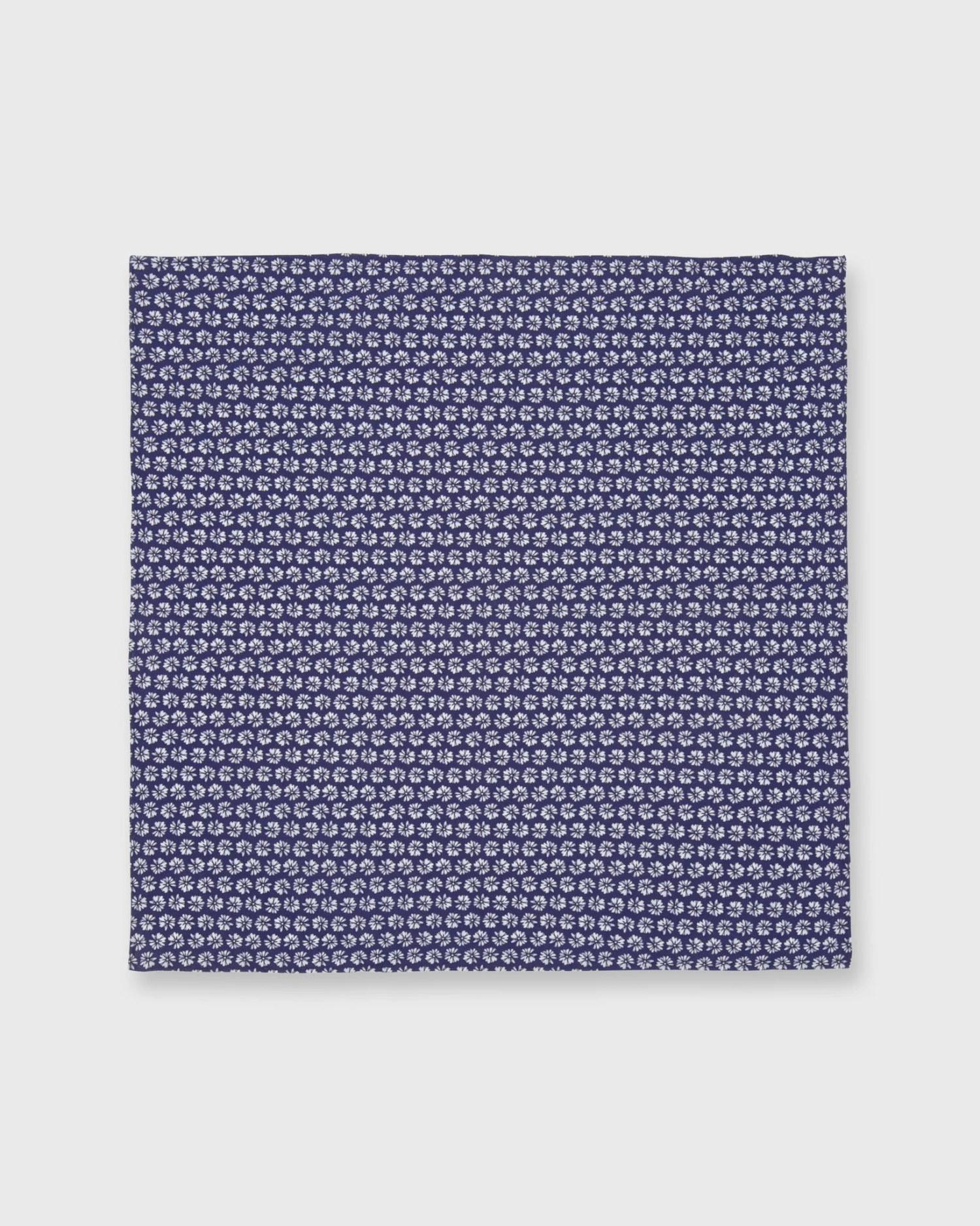 Cotton Print Pocket Square In Navy Daisy 2 Cotton Print Pocket Square In Navy Daisy - Image 2