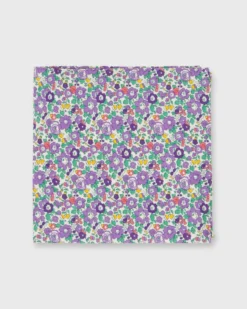 Cotton Print Pocket Square In Purple Betsy Ann Liberty Fabric