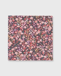 Cotton Print Pocket Square In Pink Phoebe & Jo Liberty Fabric