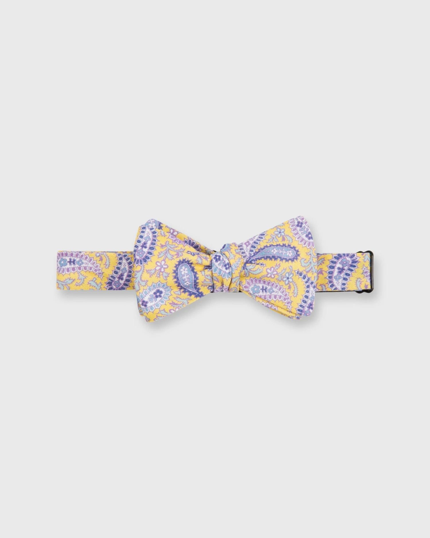 Cotton Bow Tie In Yellow/ Sky/Purple Paisley 1 Cotton Bow Tie In Yellow/ Sky/Purple Paisley