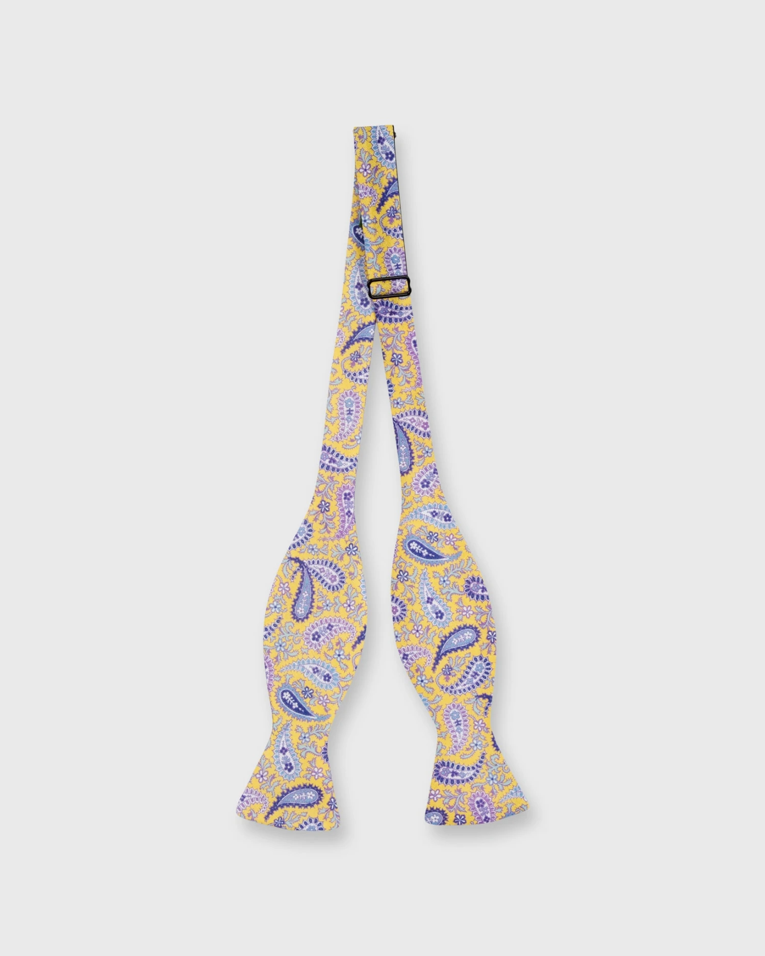 Cotton Bow Tie In Yellow/ Sky/Purple Paisley 2 Cotton Bow Tie In Yellow/ Sky/Purple Paisley - Image 2