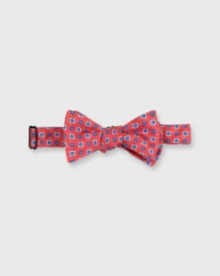 Silk Bow Tie In Orange/Blue/White Foulard