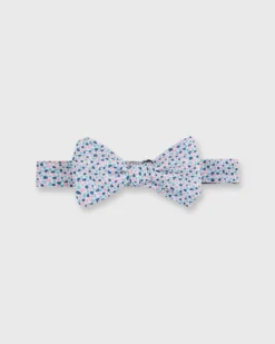 Cotton Bow Tie In Pink/Sky/Navy Speckled Print