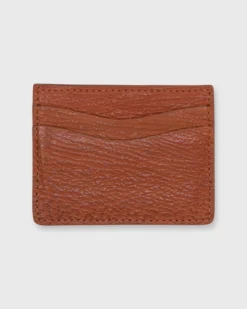 Card Holder In Cognac Sharkskin