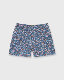 Button-Front Boxer Short In Red/Blue Phoebe & Jo Liberty Fabric
