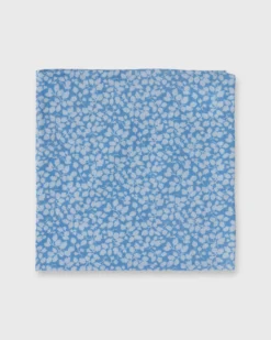 Cotton Print Pocket Square In Blue Glenjade Liberty Fabric