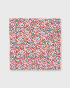 Cotton Print Pocket Square In Orange Eloise Liberty Fabric