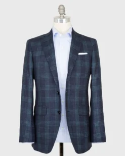 Virgil No. 2 Jacket In Navy/Seaglass Plaid Hopsack -fashion S59531 1