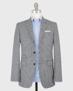 Virgil No. 2 Jacket In Navy/Bone Houndstooth -fashion S59532 1