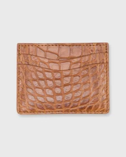 Card Holder In Cognac Matte Alligator
