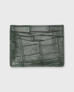 Card Holder In Green Matte Alligator
