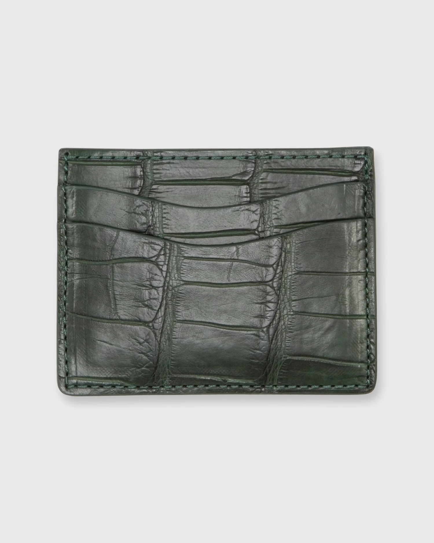 Card Holder In Green Matte Alligator 2 Card Holder In Green Matte Alligator - Image 2