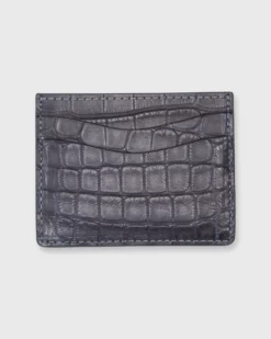 Card Holder In Navy Matte Alligator