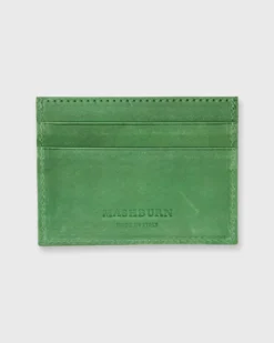 Card Holder In Green Leather