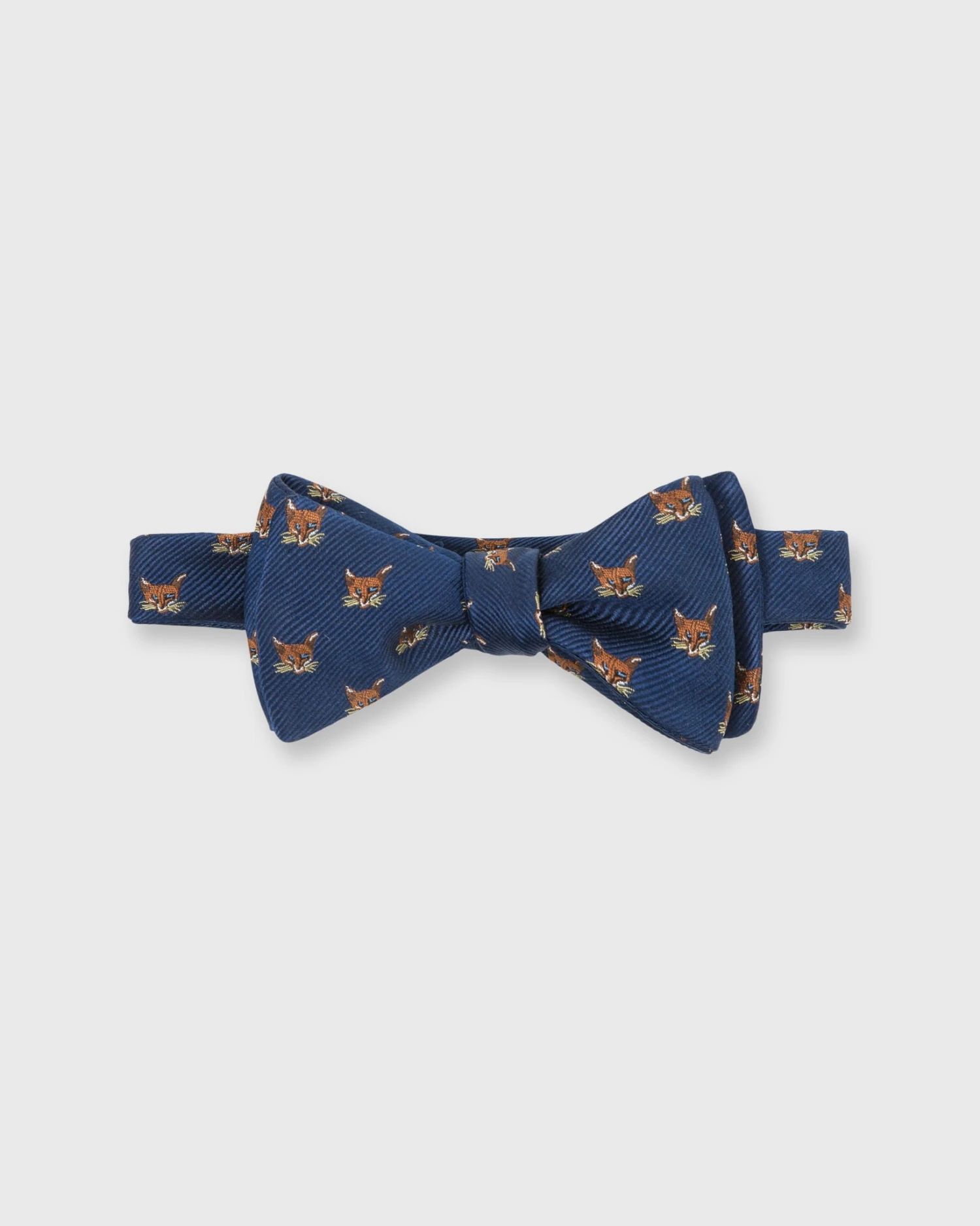 Silk Repp Club Bow Tie In Navy Fox 1 Silk Repp Club Bow Tie In Navy Fox
