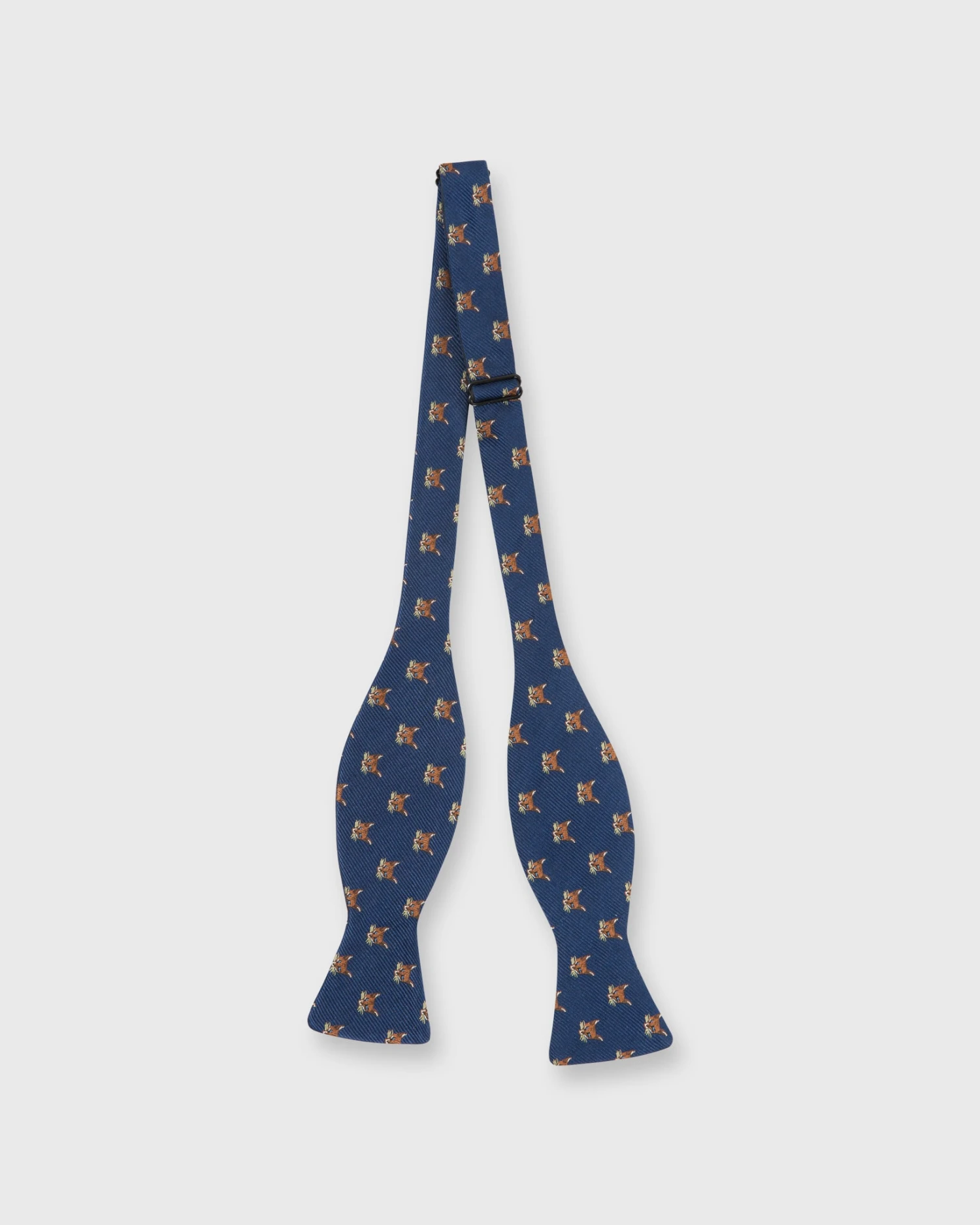 Silk Repp Club Bow Tie In Navy Fox 2 Silk Repp Club Bow Tie In Navy Fox - Image 2