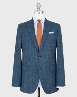Virgil No. 2 Suit In Petrol/Navy/Chocolate Glen Plaid Plainweave