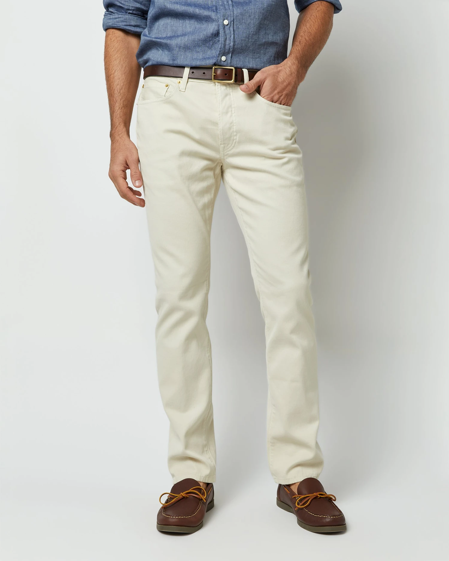 Slim Straight 5-Pocket Pant In Stone Bedford Cord 6 Slim Straight 5-Pocket Pant In Stone Bedford Cord - Image 6