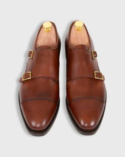 Double Monk Strap In Autumn Brown Calfskin