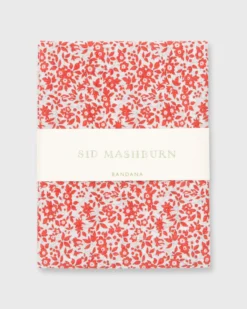 Bandana In Red/White Chamomile Liberty Fabric