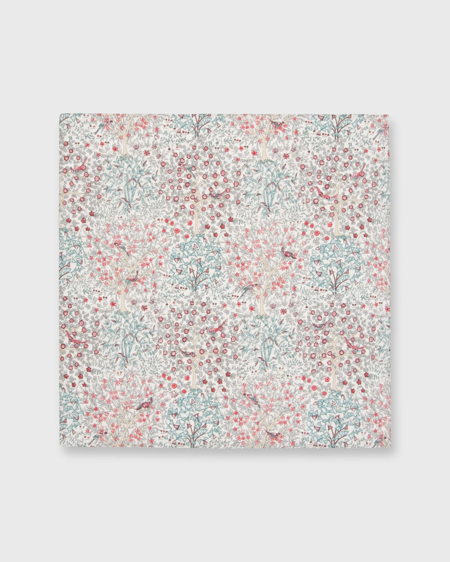 Cotton Print Pocket Square In Red/Green Jesse & Jean Liberty Fabric 2 Cotton Print Pocket Square In Red/Green Jesse & Jean Liberty Fabric - Image 2