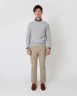 Slim Straight 5-Pocket Pant In Khaki Canvas -fashion S63672 1