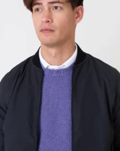 Bomber Jacket In Navy Dry Waxed Cotton 10 Bomber Jacket In Navy Dry Waxed Cotton -fashion S63695 2