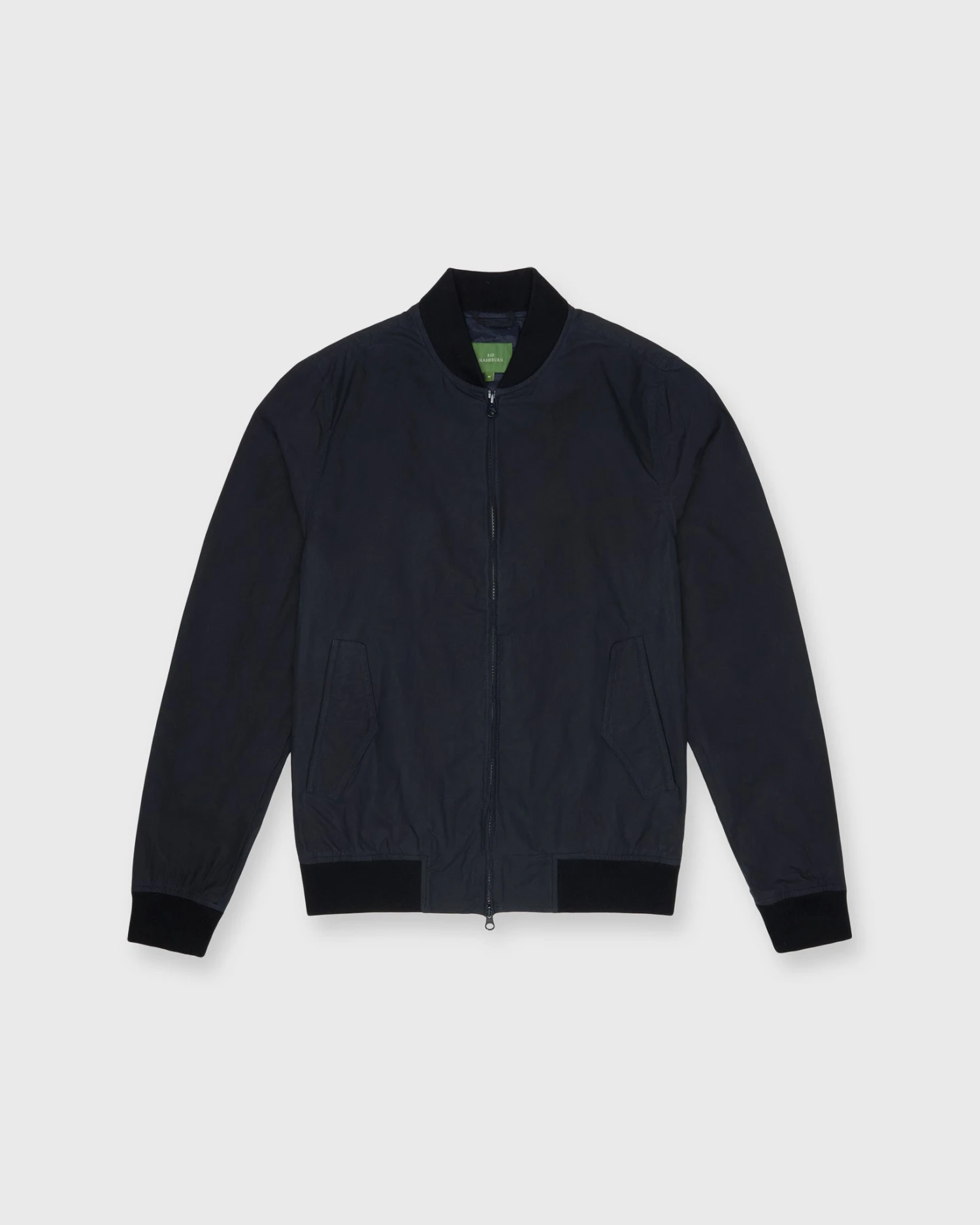 Bomber Jacket In Navy Dry Waxed Cotton 1 Bomber Jacket In Navy Dry Waxed Cotton