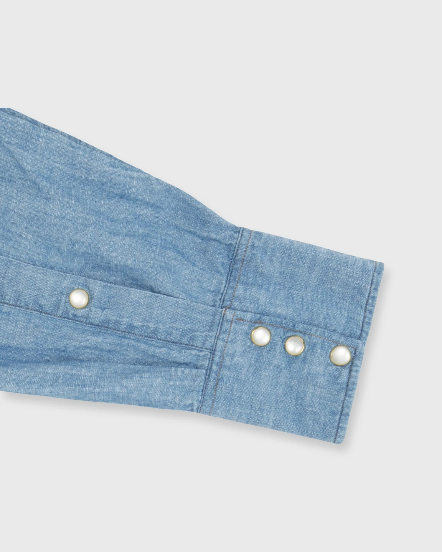 Western Work Shirt In Extra Light Wash Indigo Chambray 10 Western Work Shirt In Extra Light Wash Indigo Chambray - Image 10