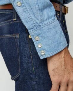 Western Work Shirt In Extra Light Wash Indigo Chambray 17 Western Work Shirt In Extra Light Wash Indigo Chambray -fashion S63729 8552