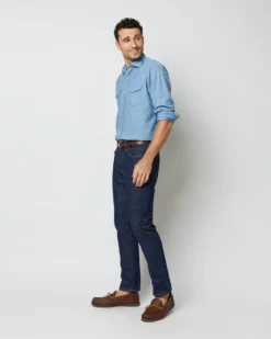 Western Work Shirt In Extra Light Wash Indigo Chambray 14 Western Work Shirt In Extra Light Wash Indigo Chambray -fashion S63729 8610